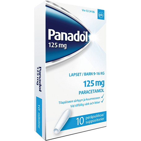 Panadol 125mg lapsille kivun ja kuumeen hoitoon