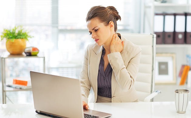 Business Woman With Neck Ache Business Woman With Neck Ache