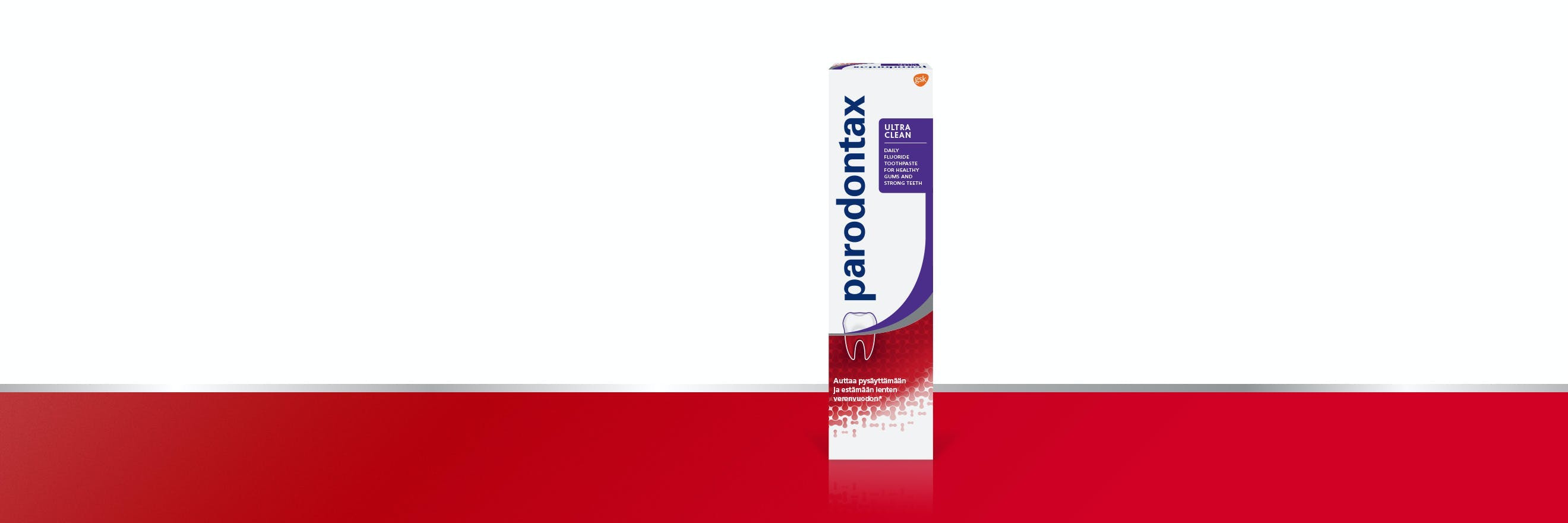 parodontax Ultra Clean hammastahna ja tehokas Corsodyl liuos tulehduksien hoitamiseen