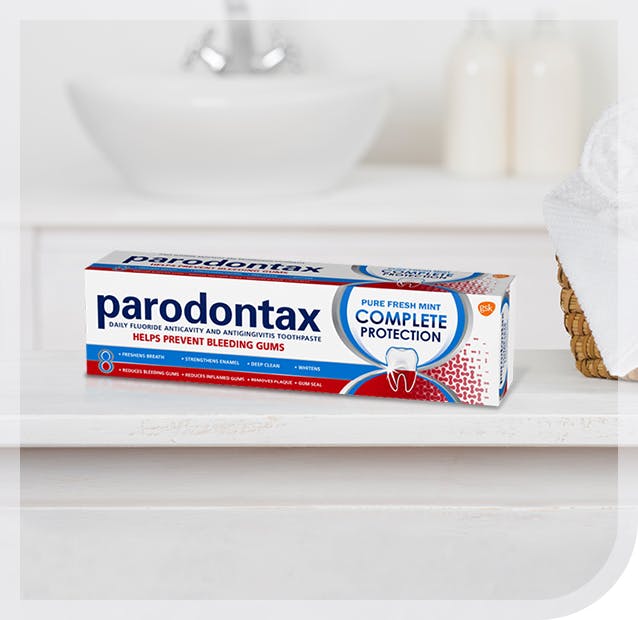 Box of parodontax Complete Protection toothpaste for healthy gums Box of parodontax Complete Protection toothpaste for healthy gums
