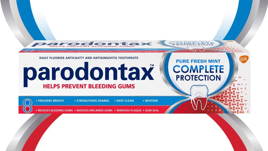 Box of parodontax Complete Protection toothpaste in Pure Fresh Mint flavor Box of parodontax Complete Protection toothpaste in Pure Fresh Mint flavor