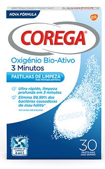 Corega® Oxigénio Bio-Ativo 3 minutos Corega® Oxigénio Bio-Ativo 3 minutos