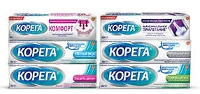 Линейка средств для фиксации зубных протезов Корега® Ссылка на 'Линейка средств для фиксации зубных протезов Корега®'