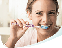 Woman Brushing Teeth Callout Woman Brushing Teeth Callout