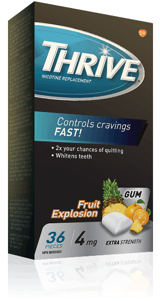 THRIVE Extra Strength Fruit Explosion 4 mg gum THRIVE Extra Strength Fruit Explosion 4 mg gum