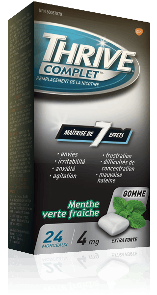 Gommes THRIVE Complet Menthe verte fraîche extra-fortes à 4 mg