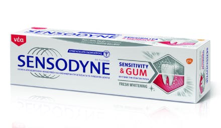 Οδοντόκρεμα Sensodyne Sensitivity & Gum Συσκευασία οδοντόκρεμας Sensodyne Sensitivity & Gum