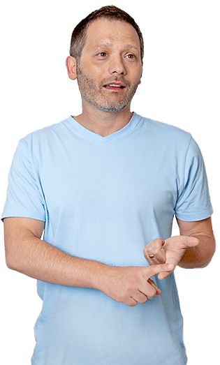 Male dentist explaining