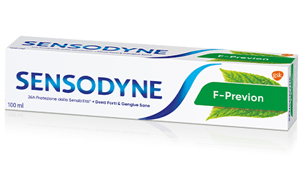 Dentifricio F-Previon allevia le fitte dei denti sensibili Dentifricio Sensodyne® | F-Previon