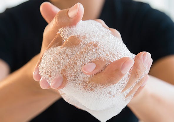 Washing hands with soap Washing hands with soap