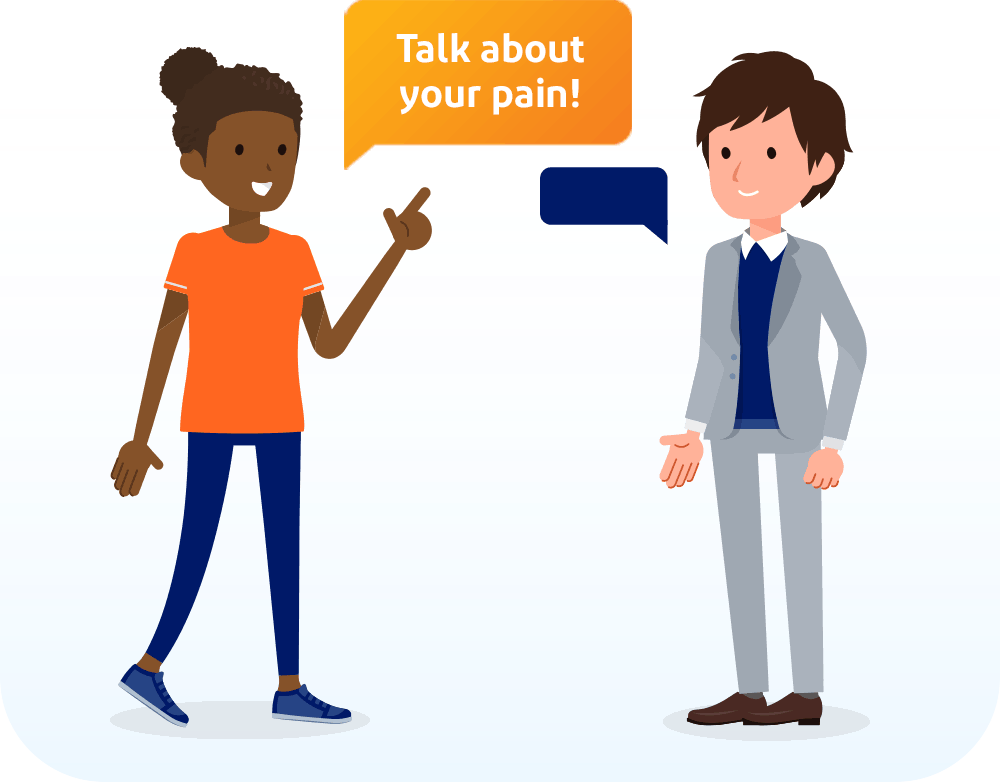 Image of couple talking about their pain