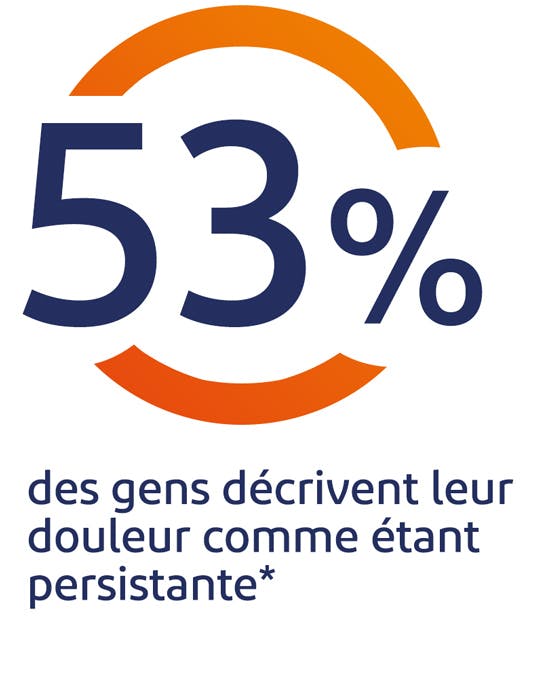 53 % des gens décrivent leur douleur comme étant persistante 53 % des gens décrivent leur douleur comme étant persistante