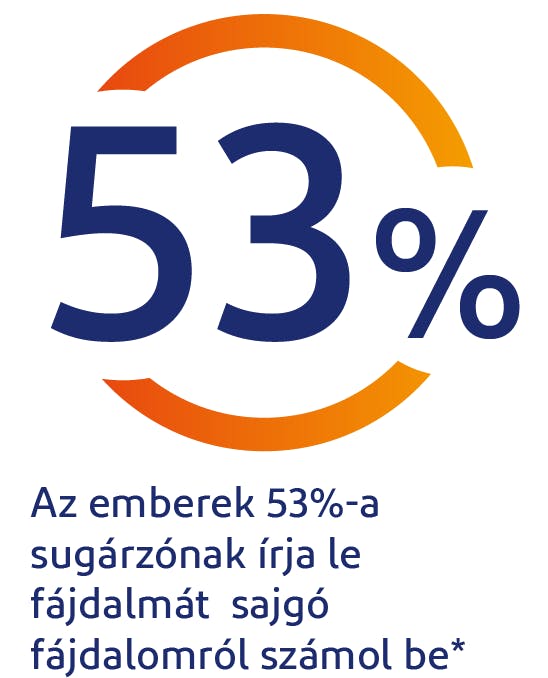 Az emberek 53%-a sugárzónak írja le fájdalmát Az emberek 53%-a sugárzónak írja le fájdalmát