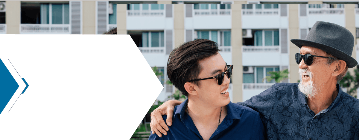 Two men laughing together as they discuss quitting smoking with NicoDerm CQ patches. Two men laughing together as they discuss quitting smoking with NicoDerm CQ patches.