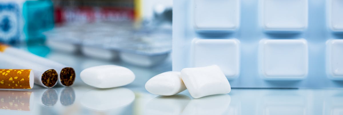 Pack of nicotine gum and products to quit smoking Pack of nicotine gum and products to quit smoking