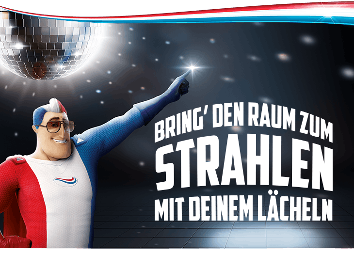 Bring Dein Laecheln zum Leuchten fuer einen bis zu 3x staerkeren Whitening Effek**im Vergleich zu einer normalen Zahncreme Bring Dein Laecheln zum Leuchten fuer einen bis zu 3x staerkeren Whitening Effek**im Vergleich zu einer normalen Zahncreme