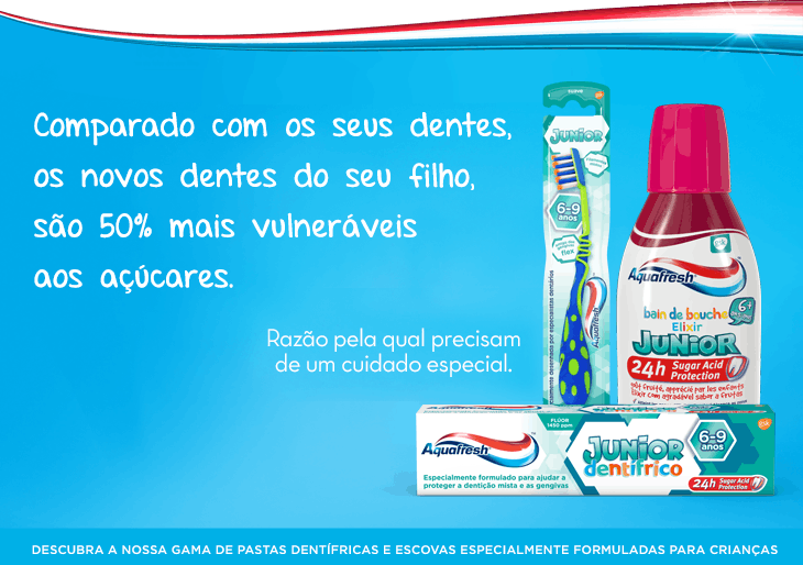 Comparado com o seu esmalte, o dos dentes do seu filho é 50% mais fino Comparado com o seu esmalte, o dos dentes do seu filho é 50% mais fino